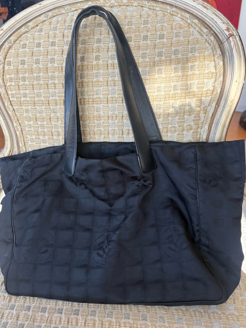 Chanel Travel Line Tote Black Nylon